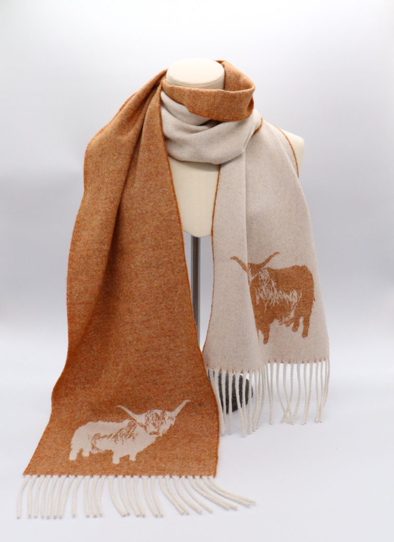 Highland Cow Pure Wool Scarf