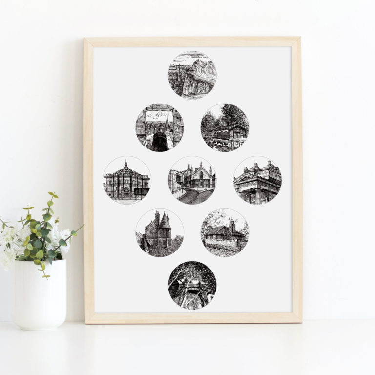 Black Monumental Edinburgh A3 colour lead 768x768