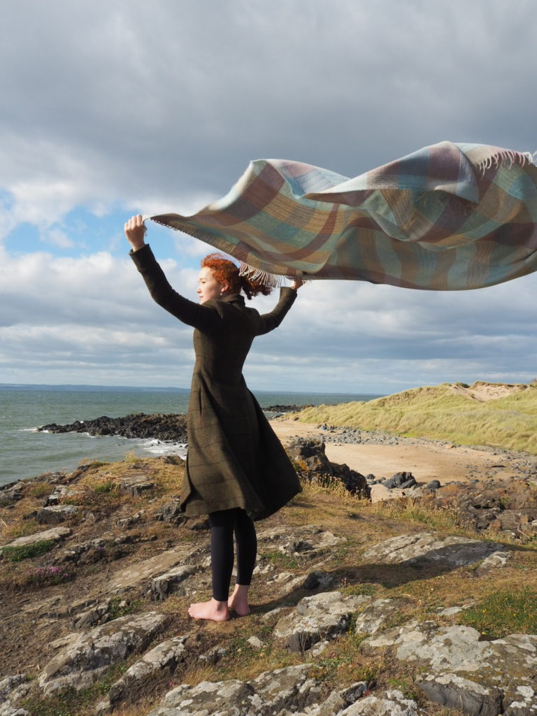 Sea Breeze pure wool blanket and Harris Tweed Edith Coat